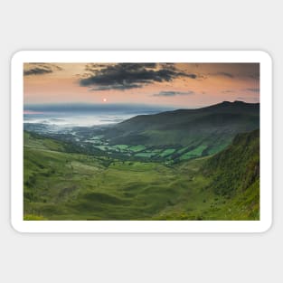 Glyn Tarell from Craig Cerrig-gleisiad with Pen y Fan and Corn Du, Brecon Beacons National Park, Wales Sticker